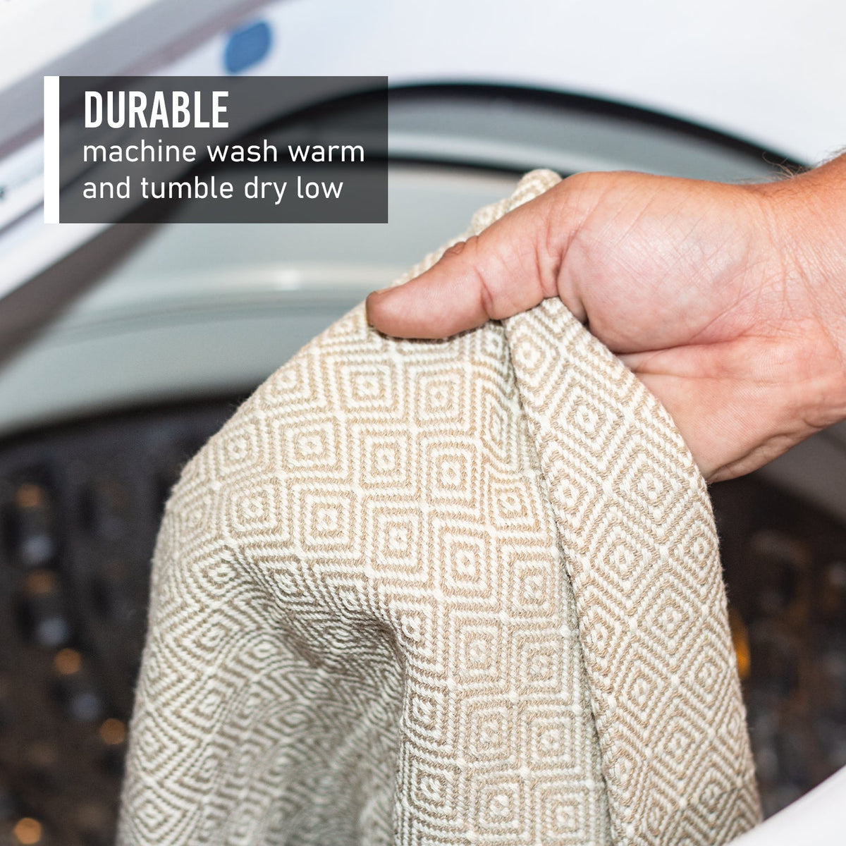 Patterned Cotton Throw — 58 × 62