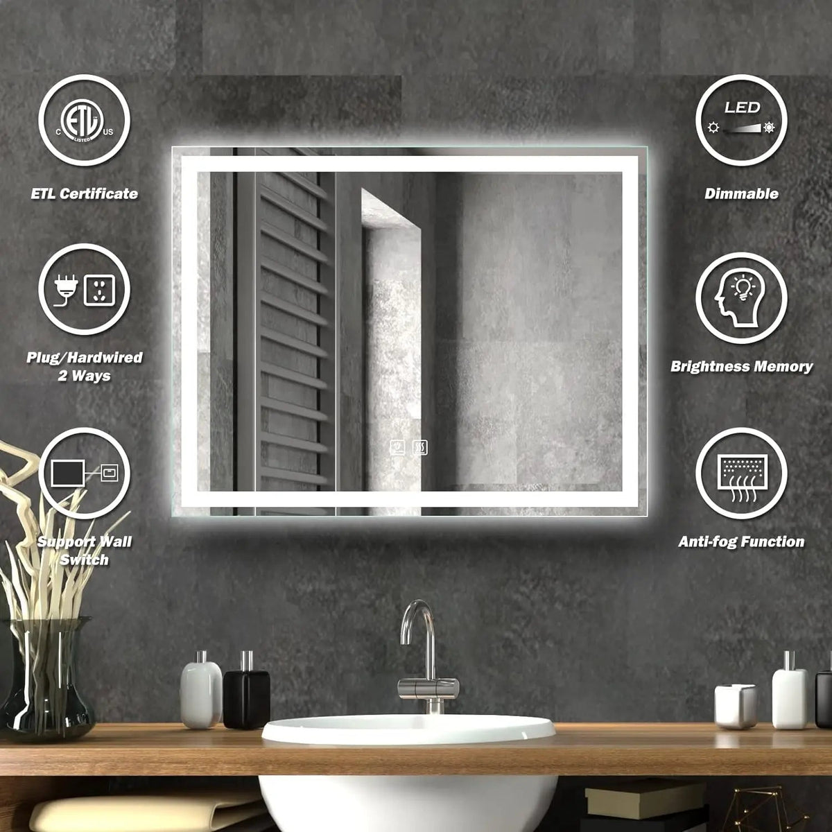 Deluxe Center Glow LED Mirror