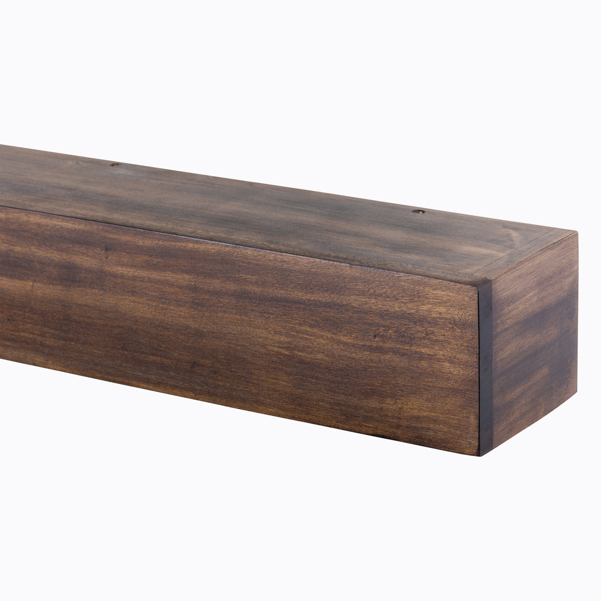 Farmhouse Poplar Fireplace Mantel — Dark Chocolate / 36" / 9"