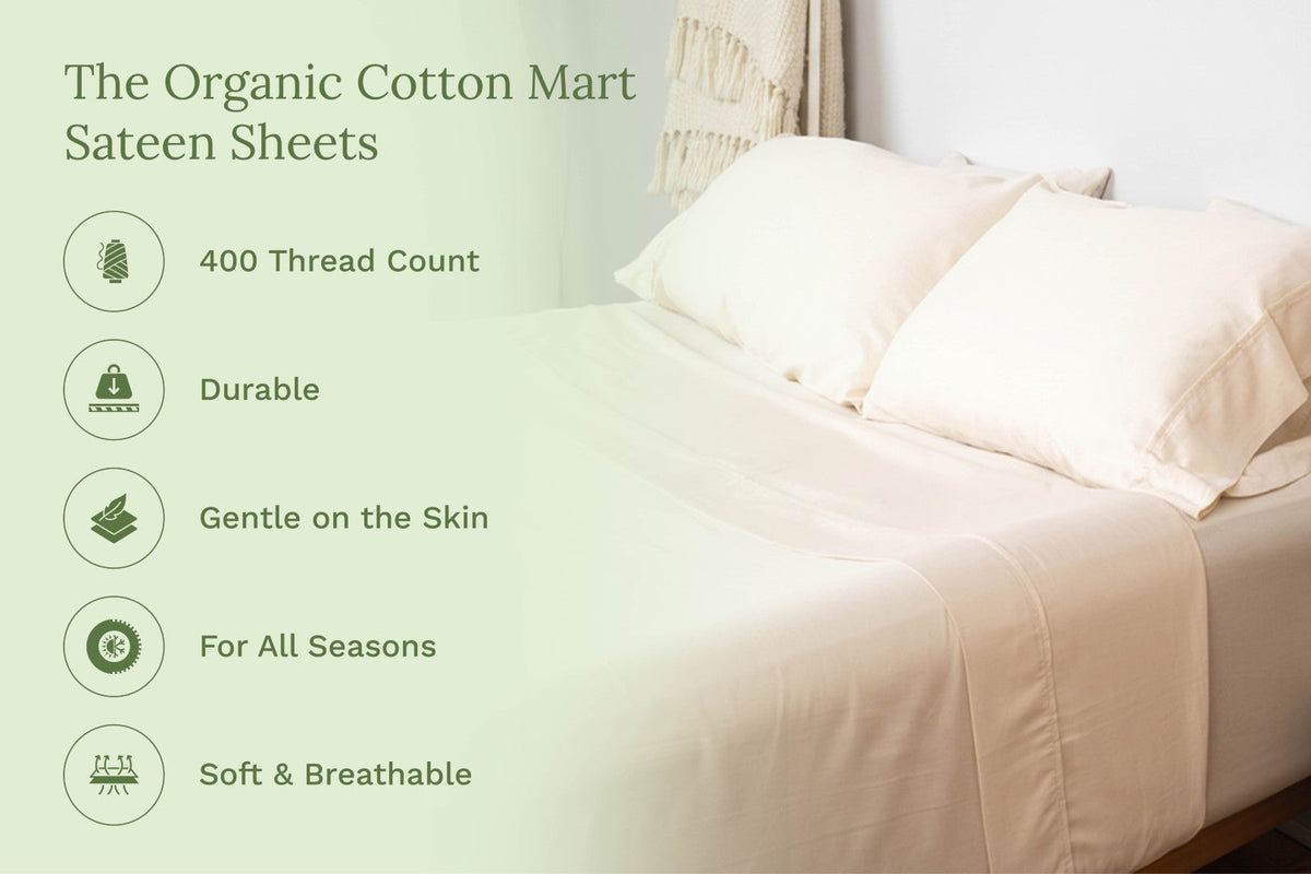 Organic Cotton Sateen Sheet Set