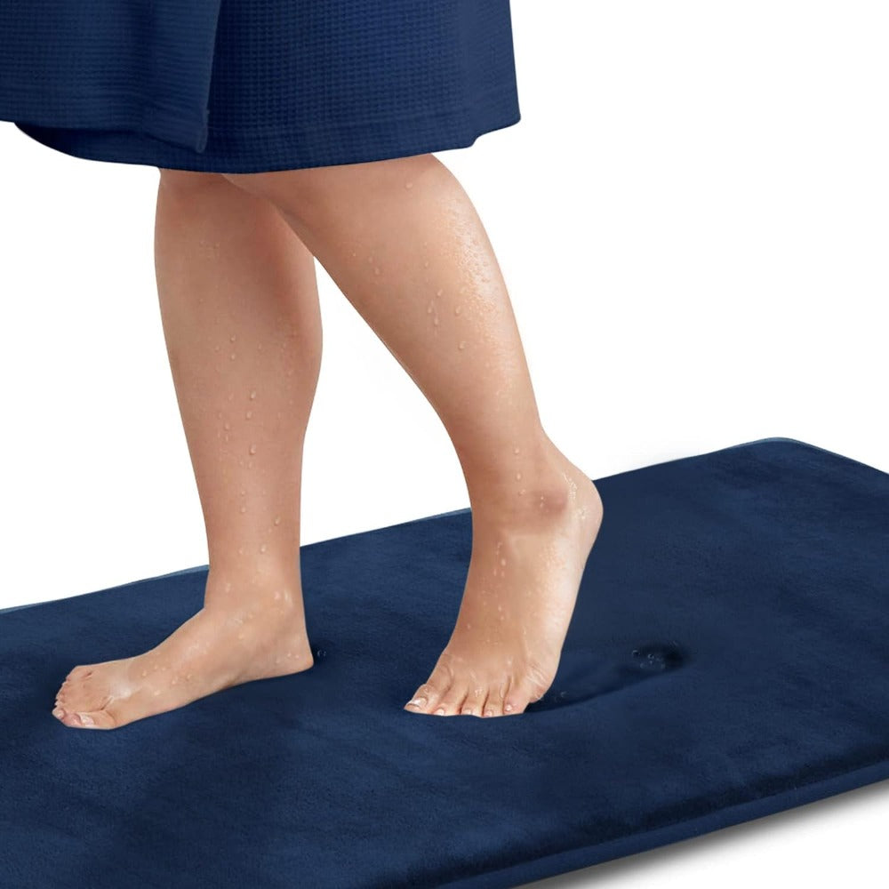 Memory Foam Bath Mat — Marine Blue