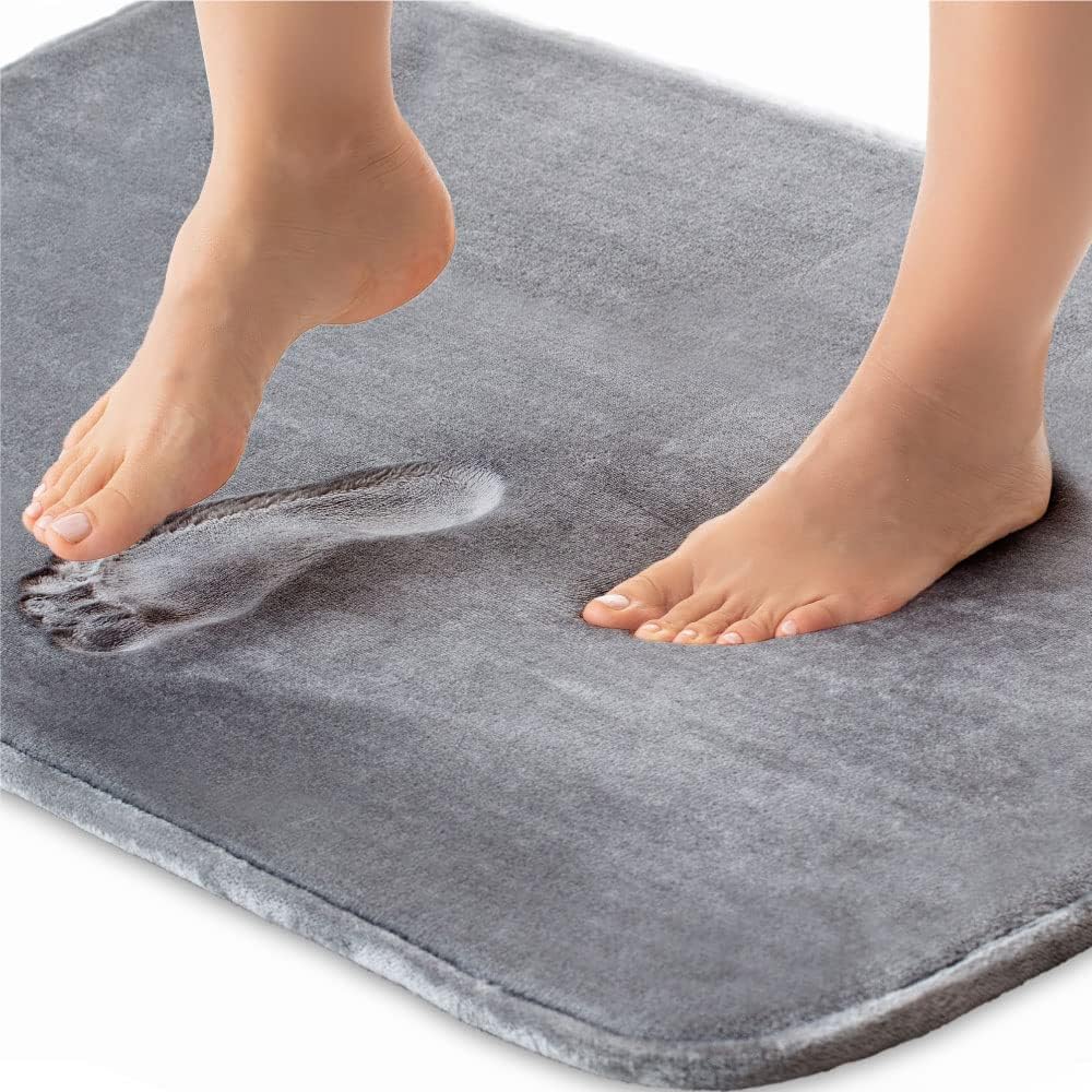 Memory Foam Bath Mat — Gray