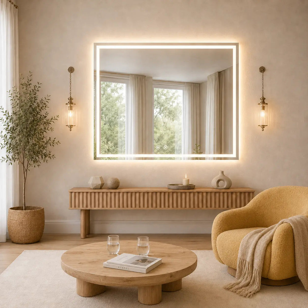 Compact Center Glow LED Mirror