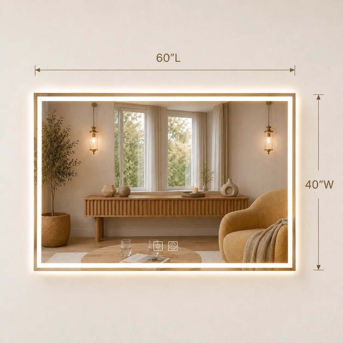 Compact Center Glow LED Mirror