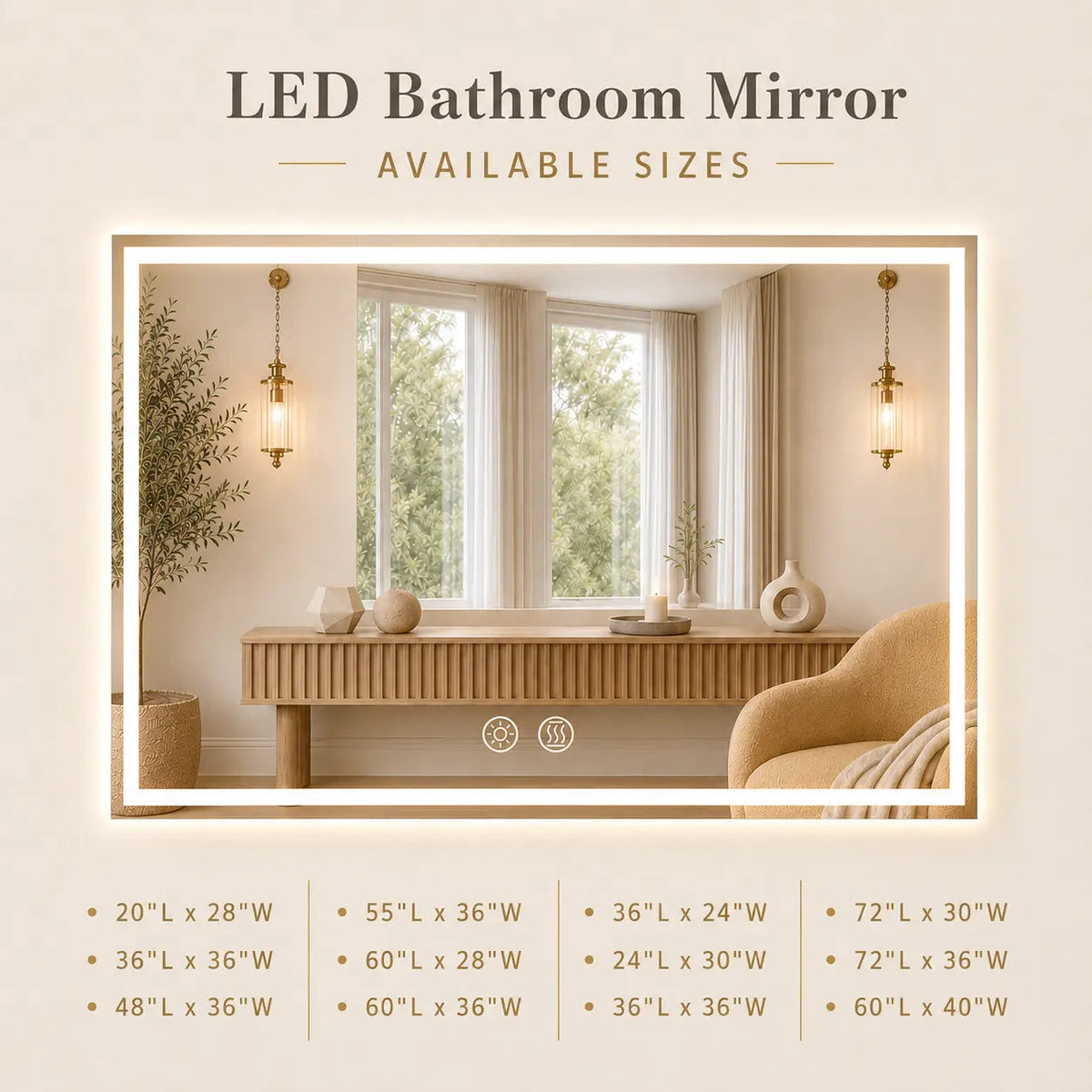 Compact Center Glow LED Mirror