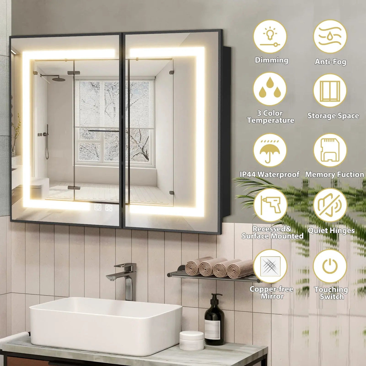 Framed LED Medicine Cabinet