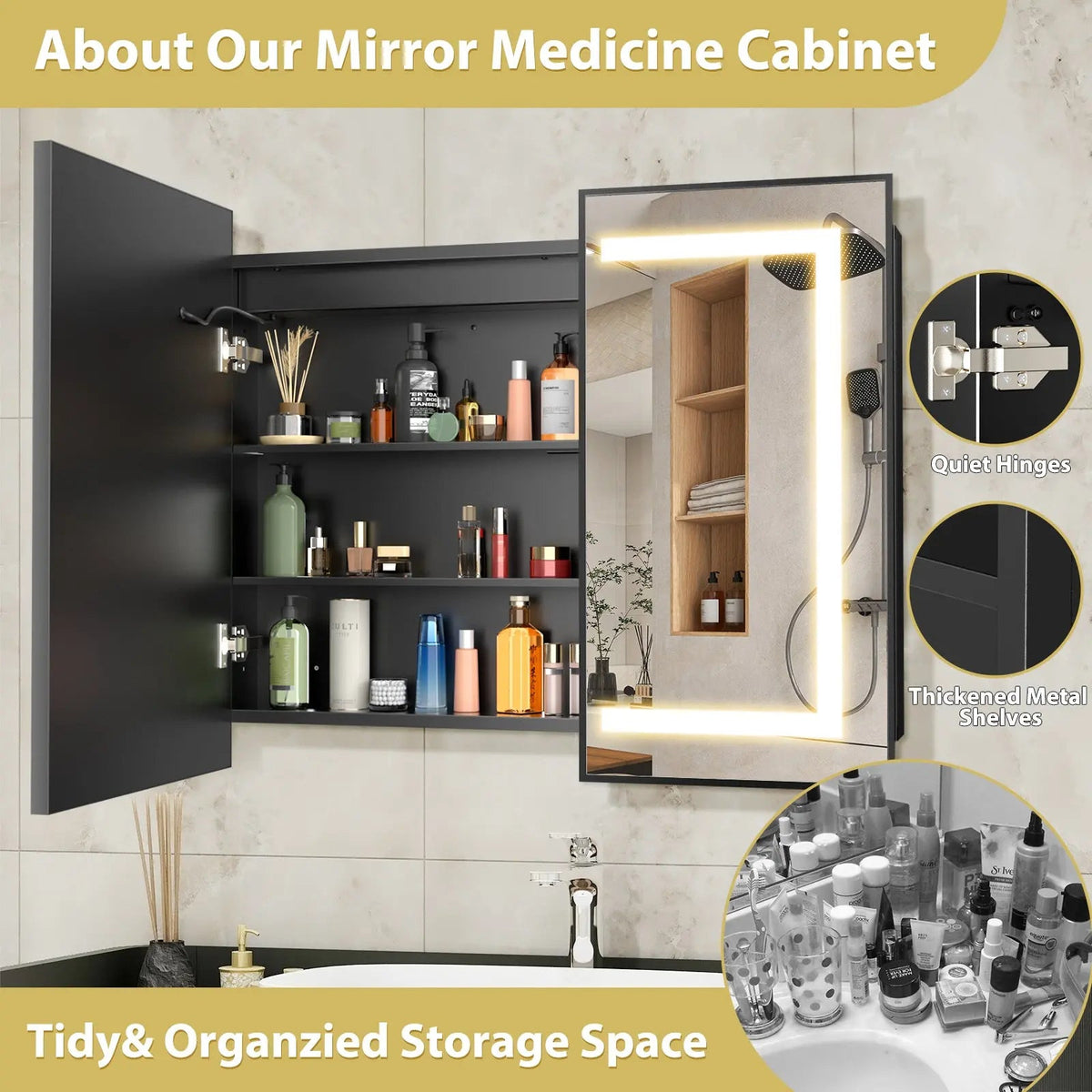Framed LED Medicine Cabinet