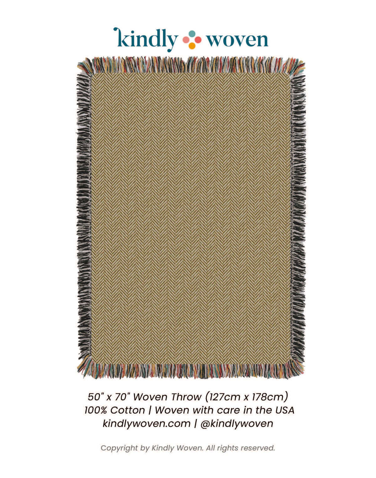 Henry Herringbone Cotton Throw — Goldenrod