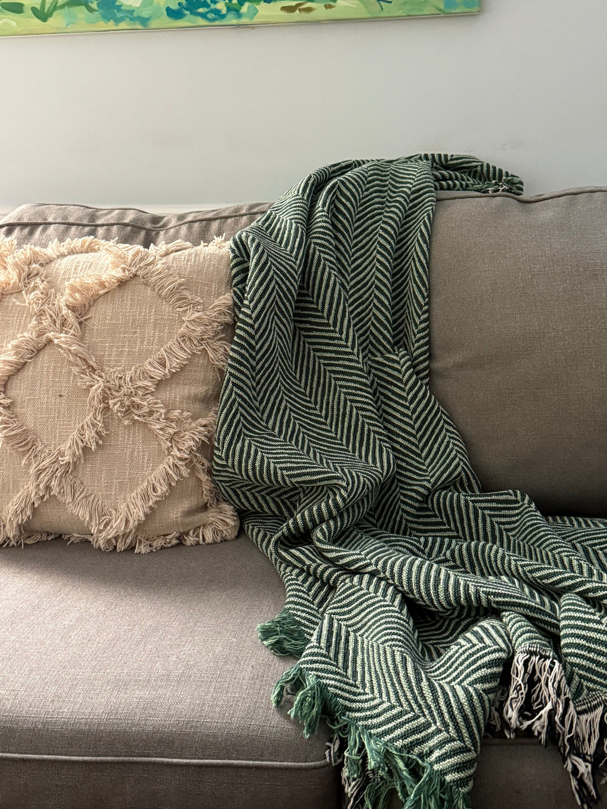 Henry Herringbone Cotton Throw — Goldenrod