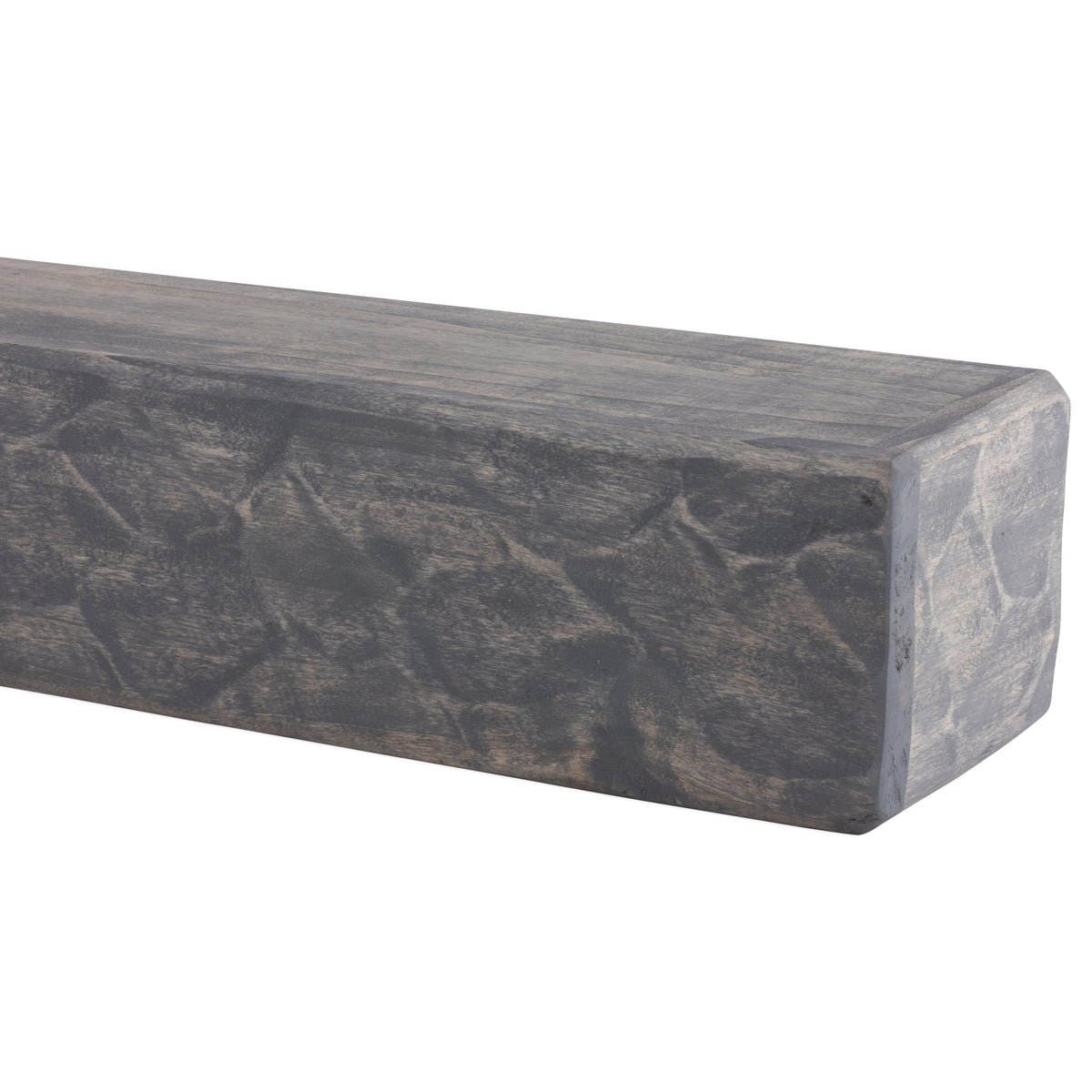 Rough-Hewn Poplar Mantel Shelf — Ash Gray / 36" / 9"