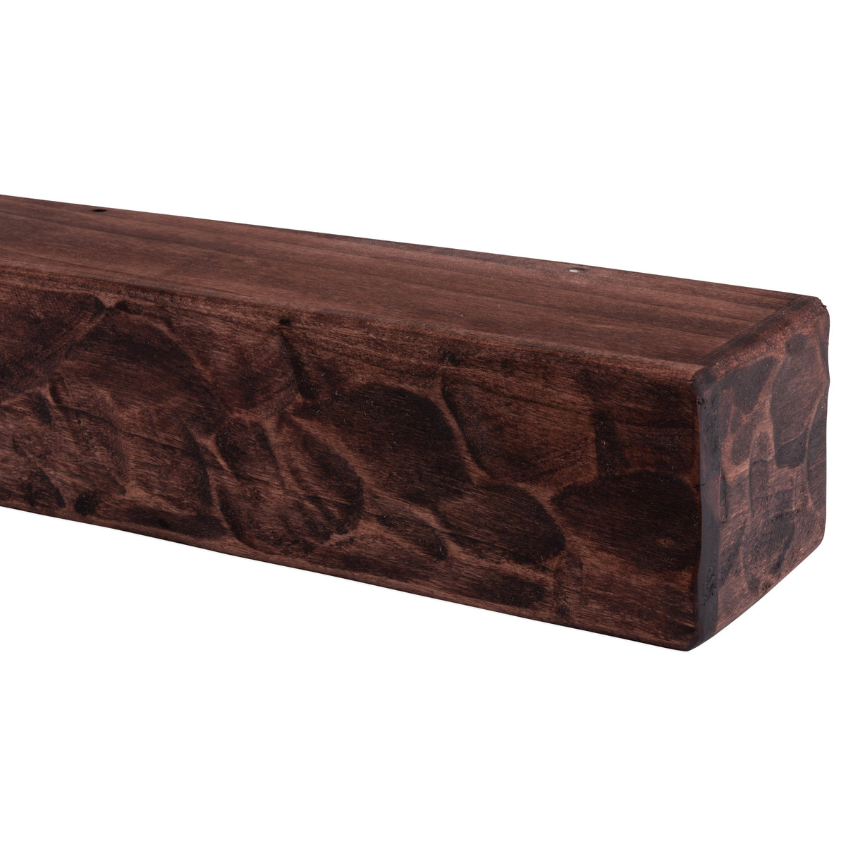 Rough-Hewn Poplar Mantel Shelf — Mahogany / 36" / 9"