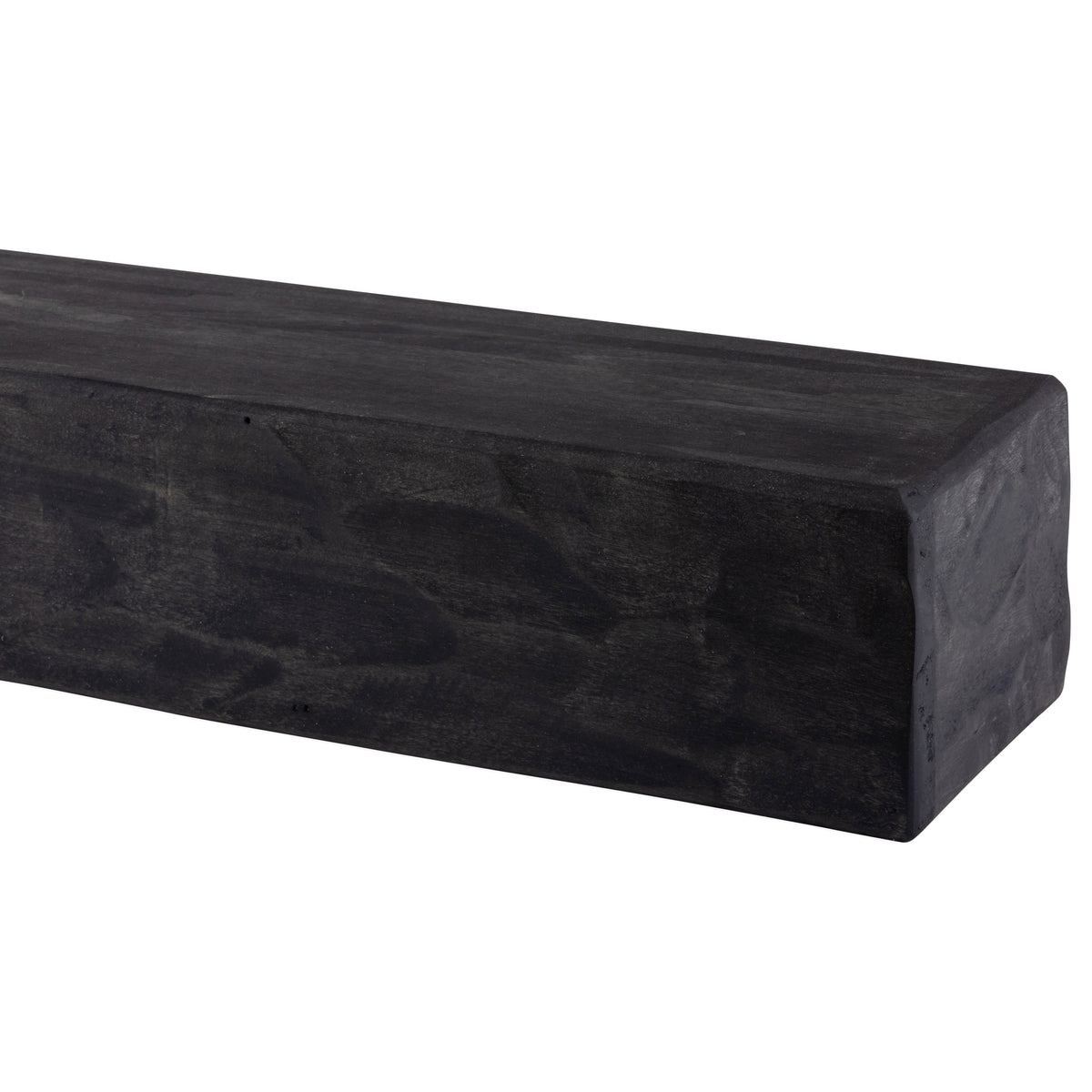 Rough-Hewn Poplar Mantel Shelf — Midnight Black / 36" / 9"