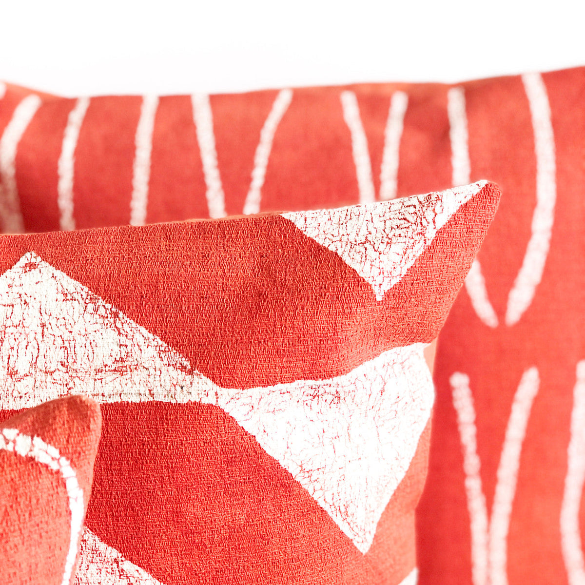 Sadza Lines Pillow Cover — Coral