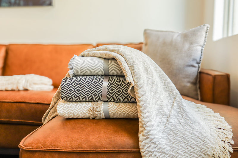 Patterned Cotton Throw — 58 × 62
