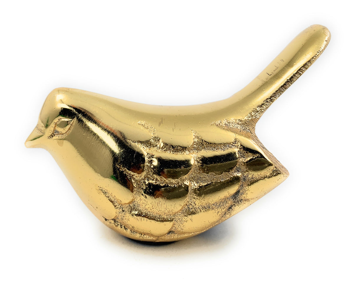 Gold Rustic Bird Figurine