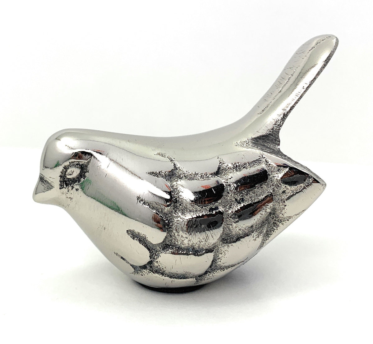 Silver Rustic Bird Figurine