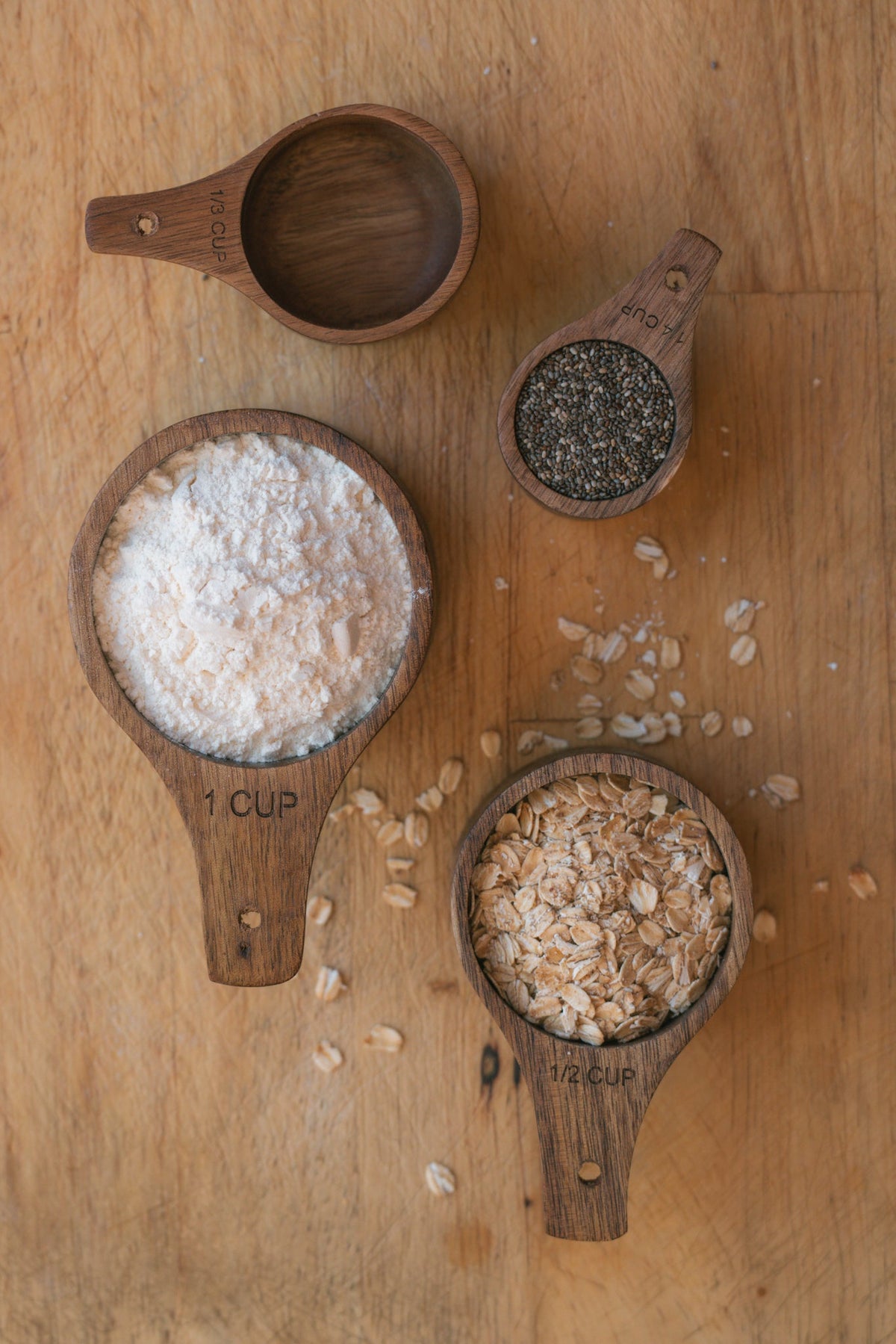 Wooden Measuring Cups — Set of Four