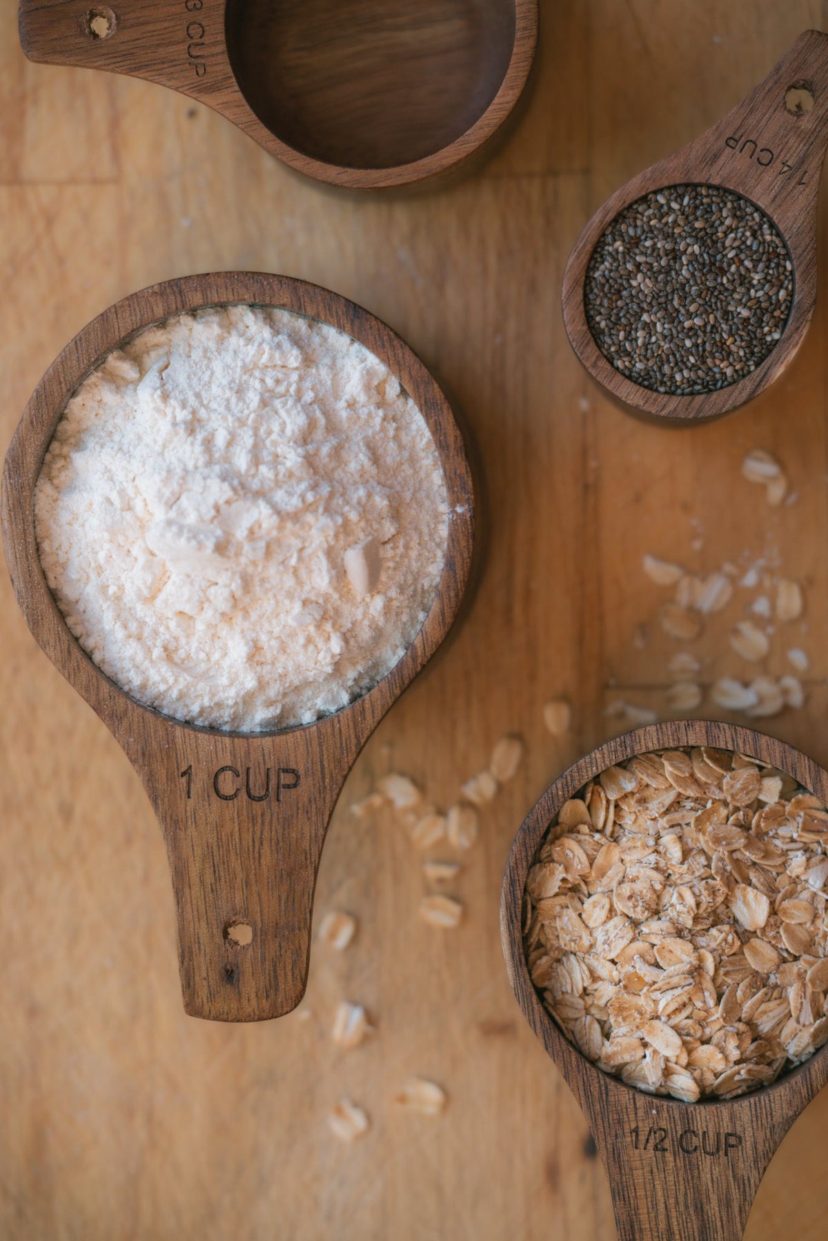 Wooden Measuring Cups — Set of Four