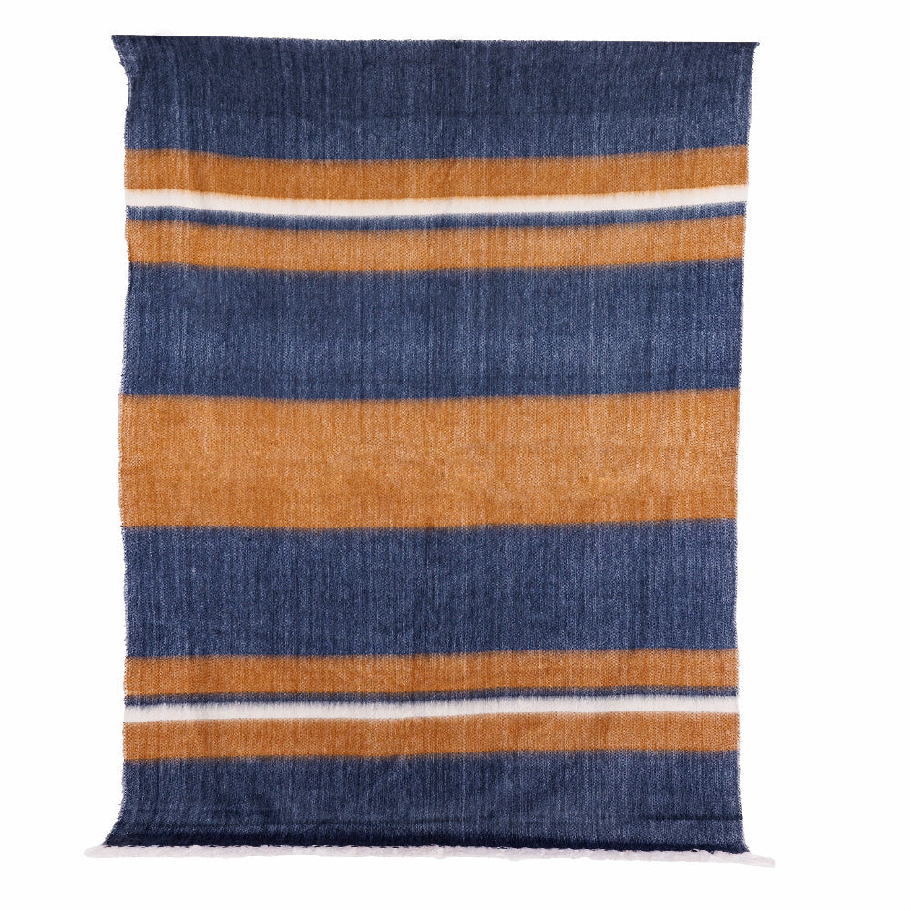 Kallpa Alpaca Throw — Copper & Navy