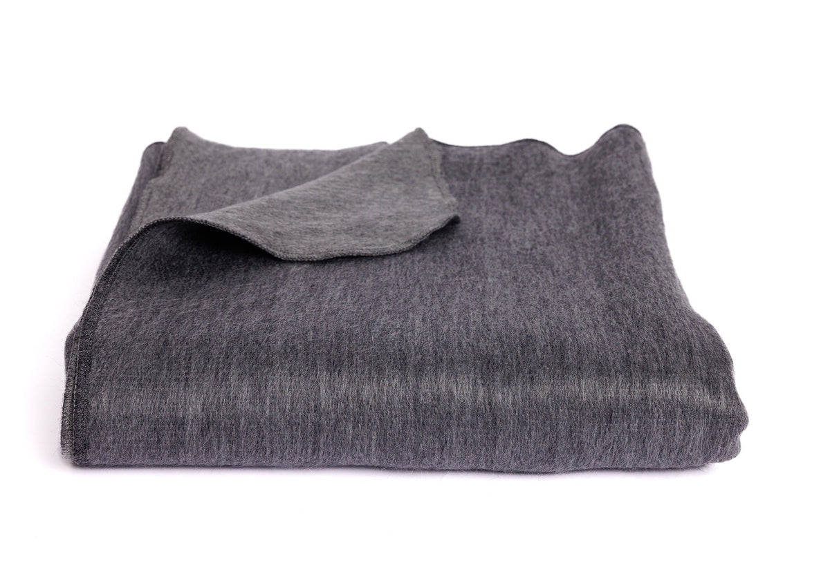 Kani Reversible Alpaca Throw — Storm Gray