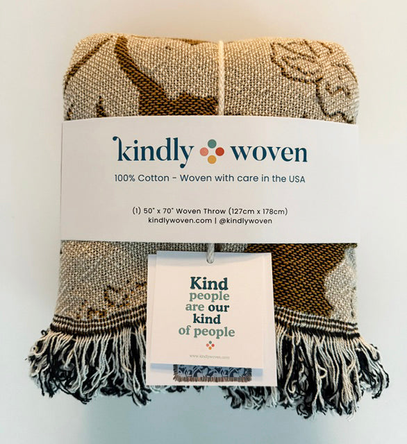 Henry Herringbone Cotton Throw — Goldenrod