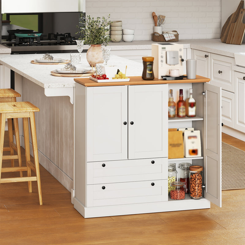 White Kitchen Storage Cabinet — Three Doors