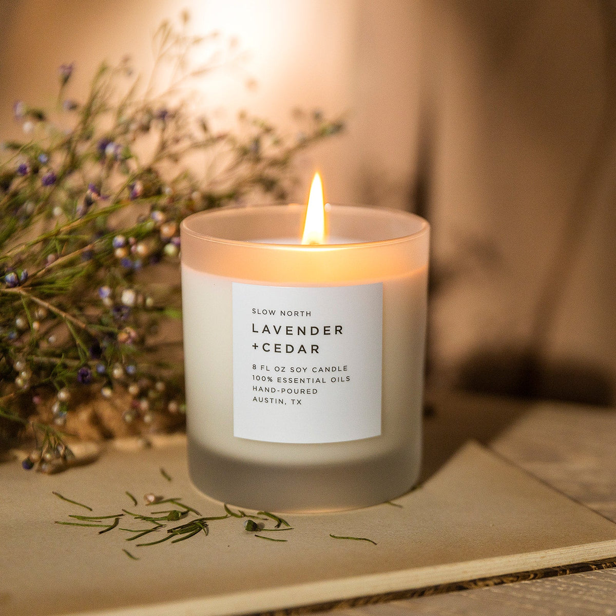 Lavender & Cedar Essential Oil Candle