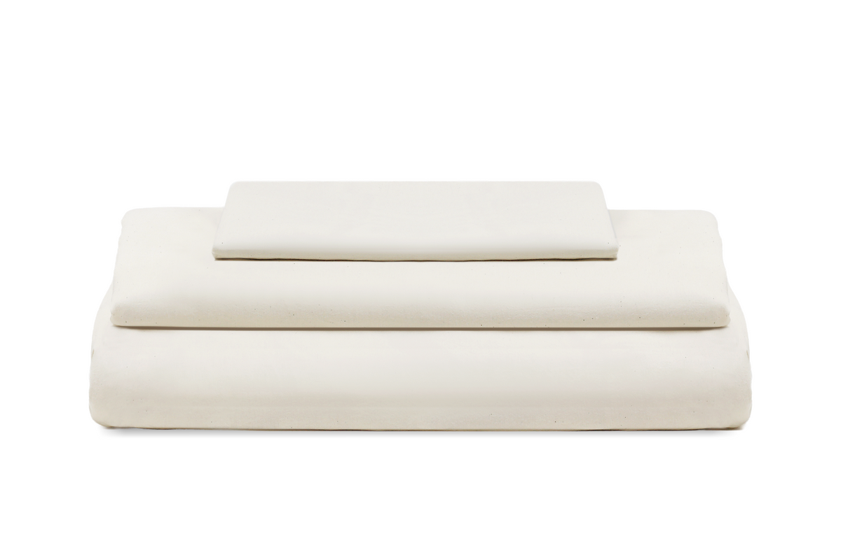 Organic Cotton Sateen Sheet Set — Natural Cotton / Twin