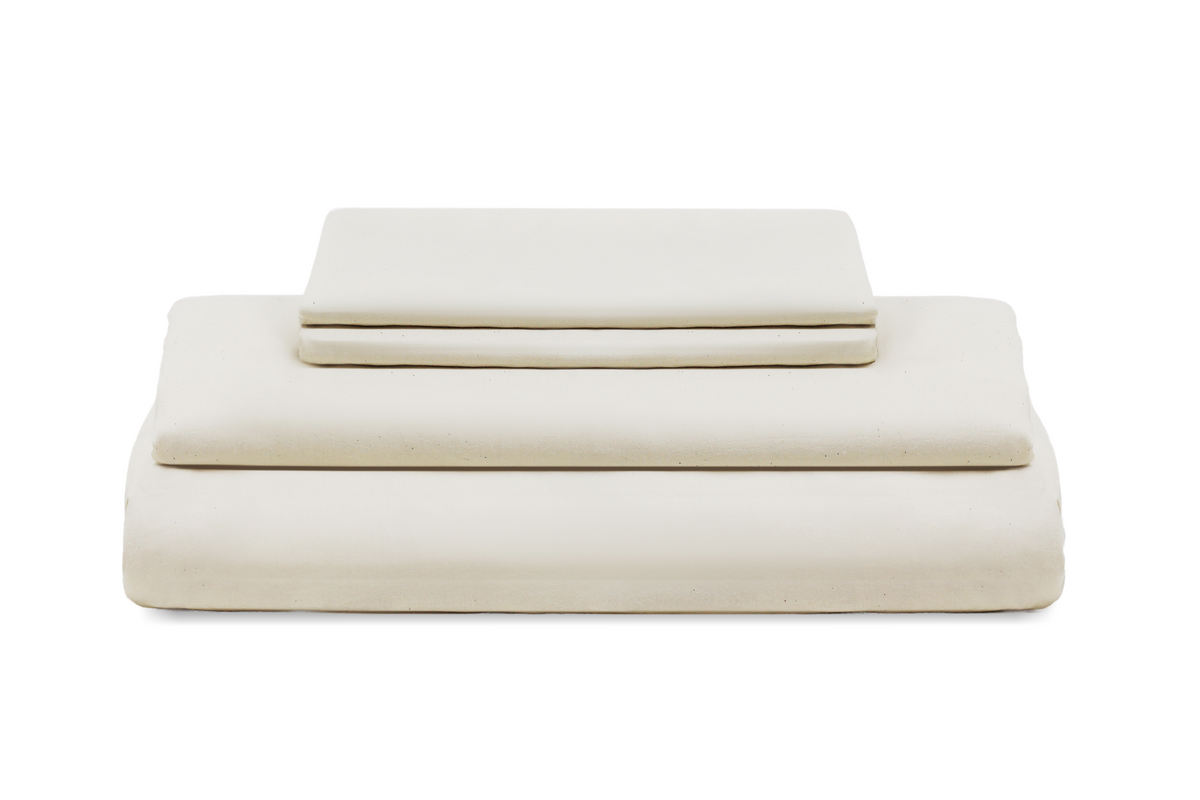 Organic Cotton Sateen Sheet Set — Natural Cotton / Full