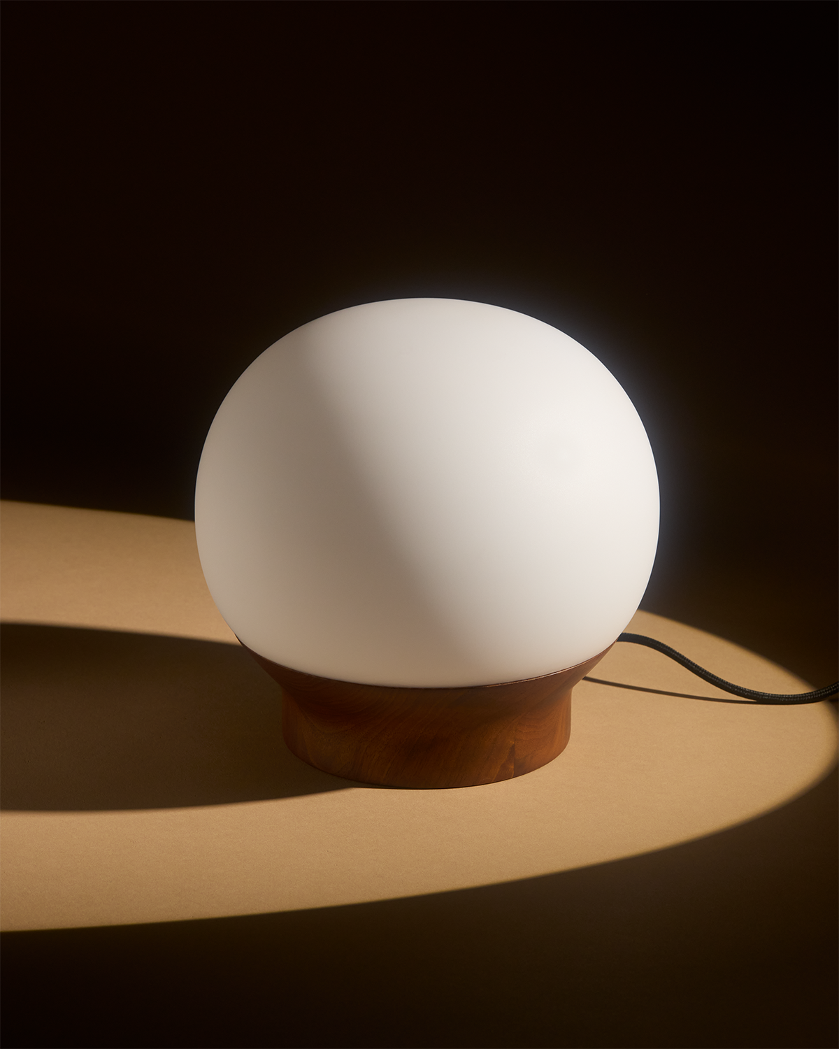 Marlow Walnut Globe Table Lamp