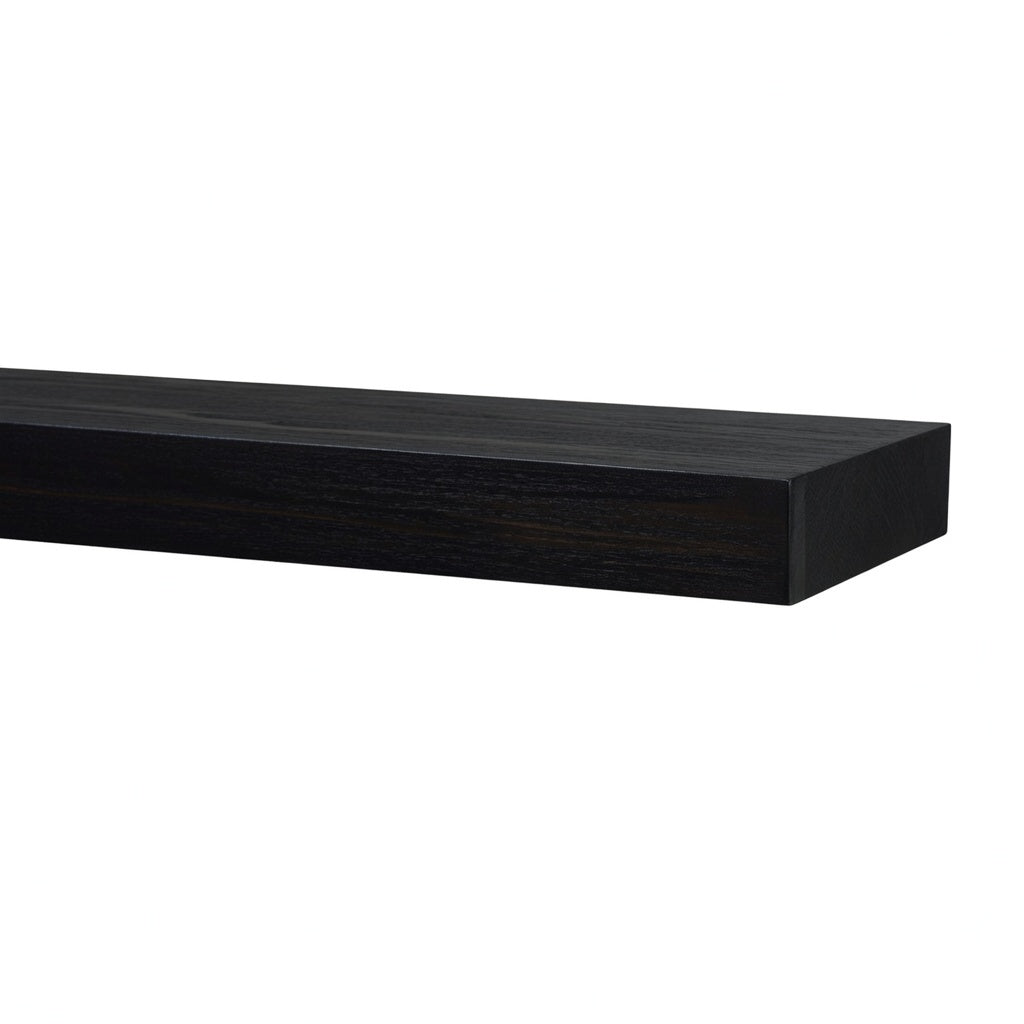 Farmhouse Poplar Floating Kitchen Shelf — Midnight Black / 24" x10" x3"