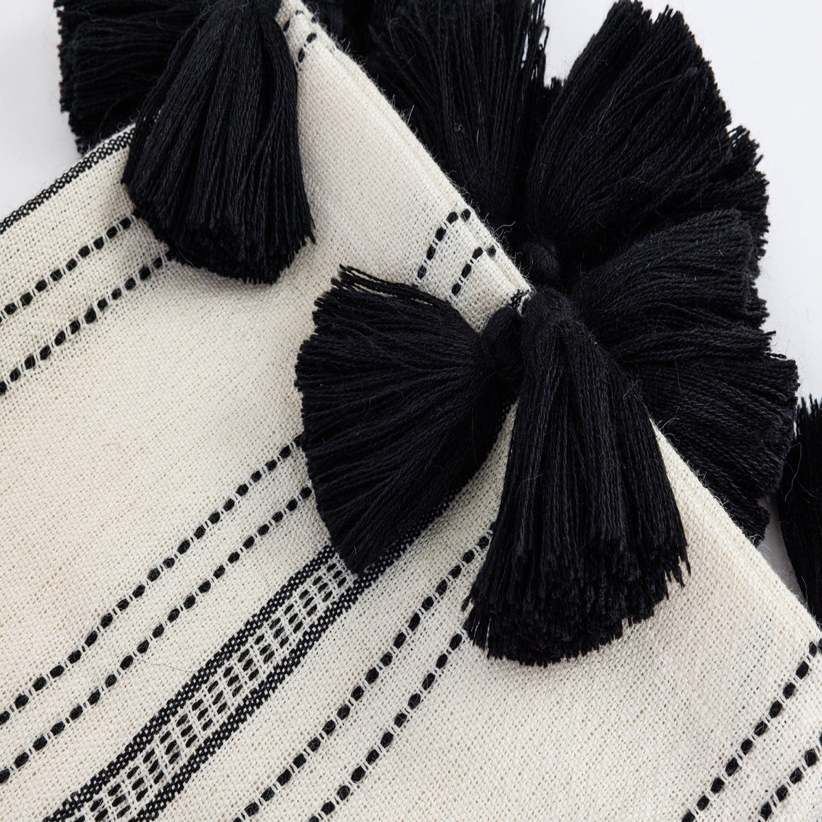 Miska Alpaca Throw — Ink & Ivory Pinstripe