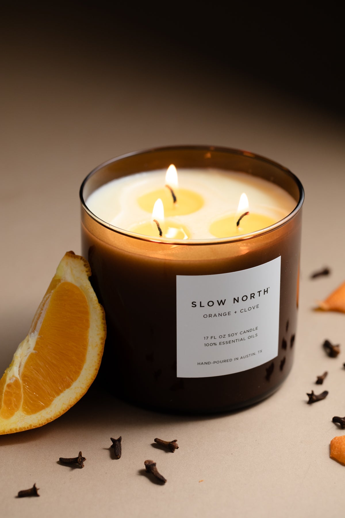 Orange & Clove Three-Wick Soy Candle