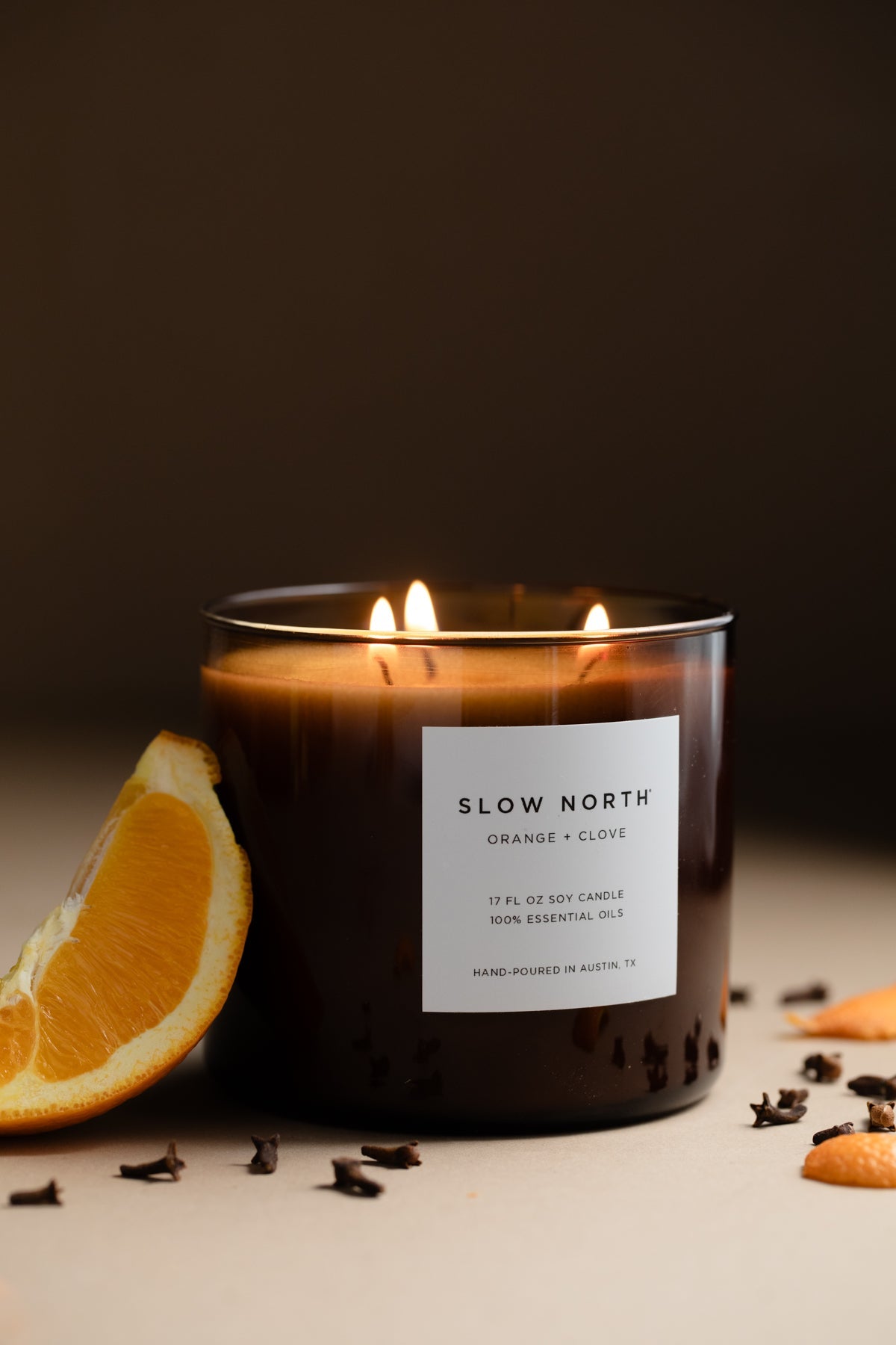 Orange & Clove Three-Wick Soy Candle
