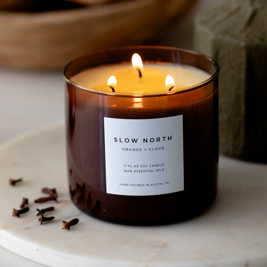 Orange & Clove Three-Wick Soy Candle