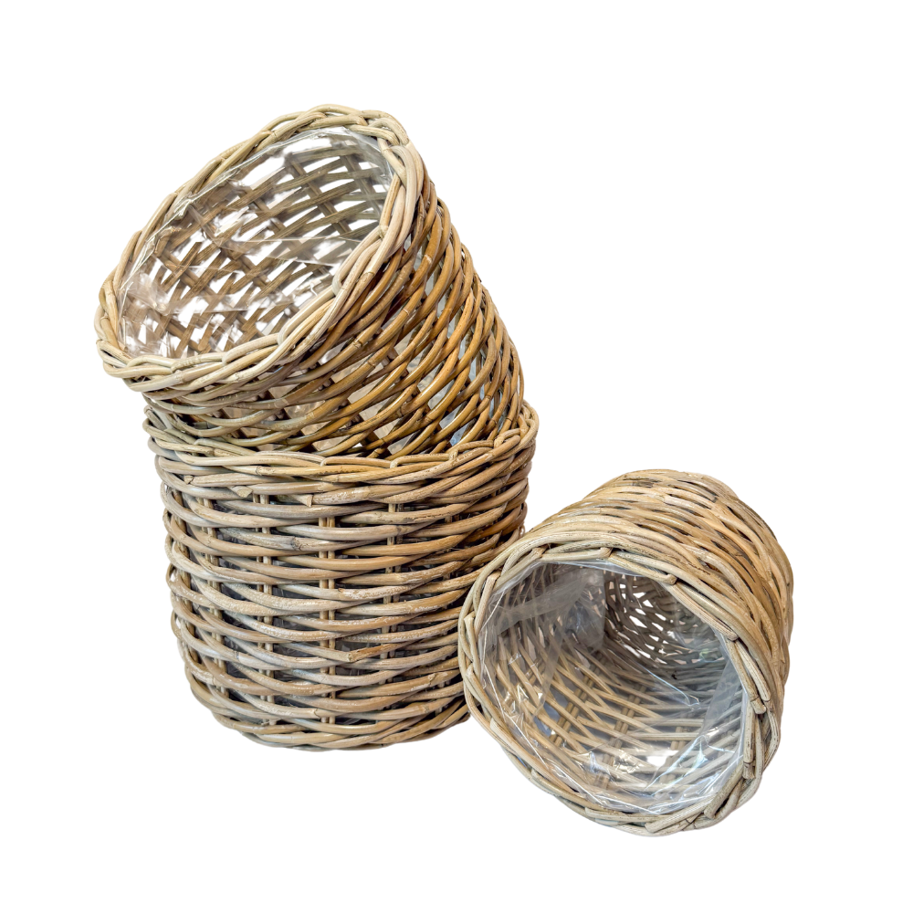 Handwoven Rattan Planter Basket — Set of 4 (XLarge-Large-Medium-Small)