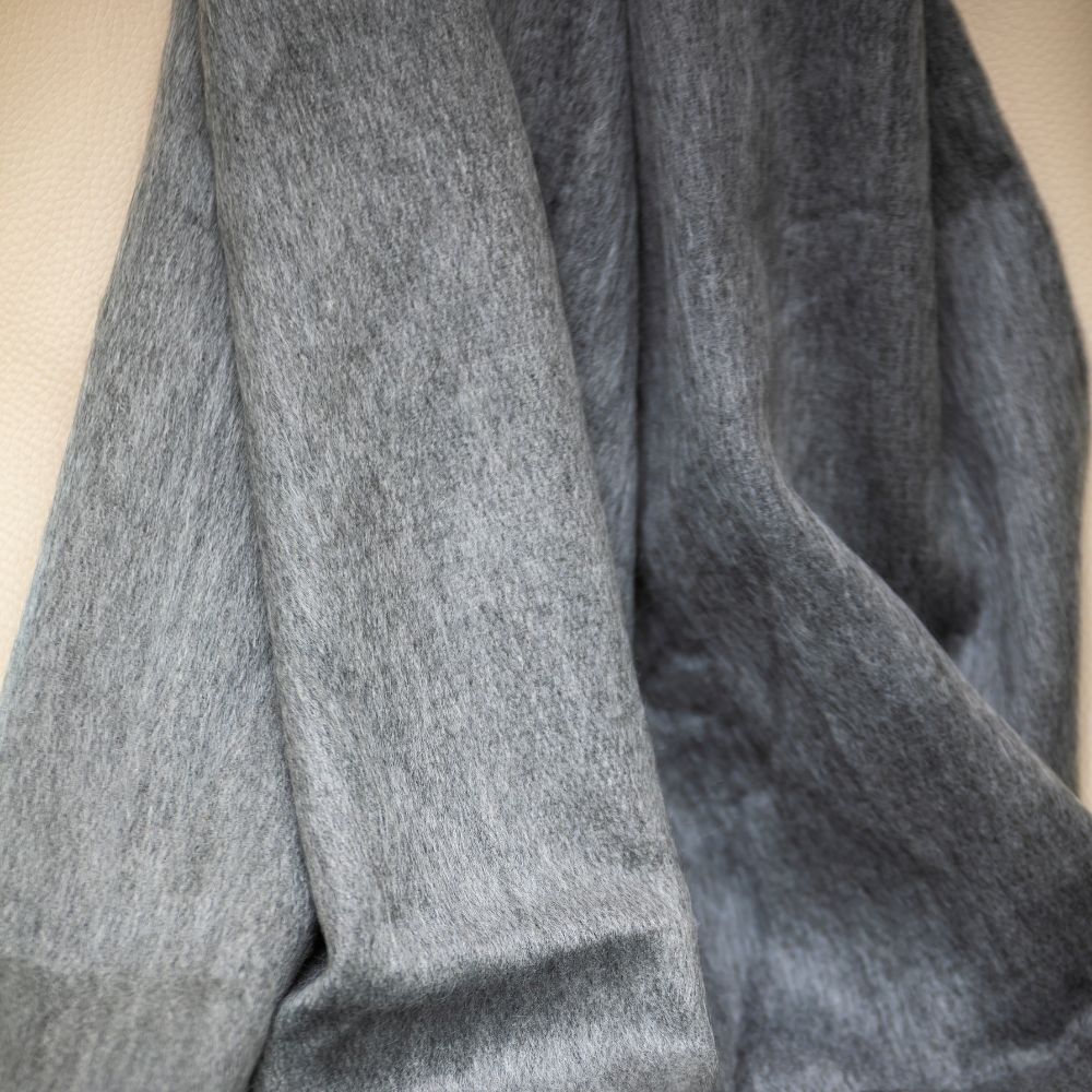 Kani Reversible Alpaca Throw — Storm Gray