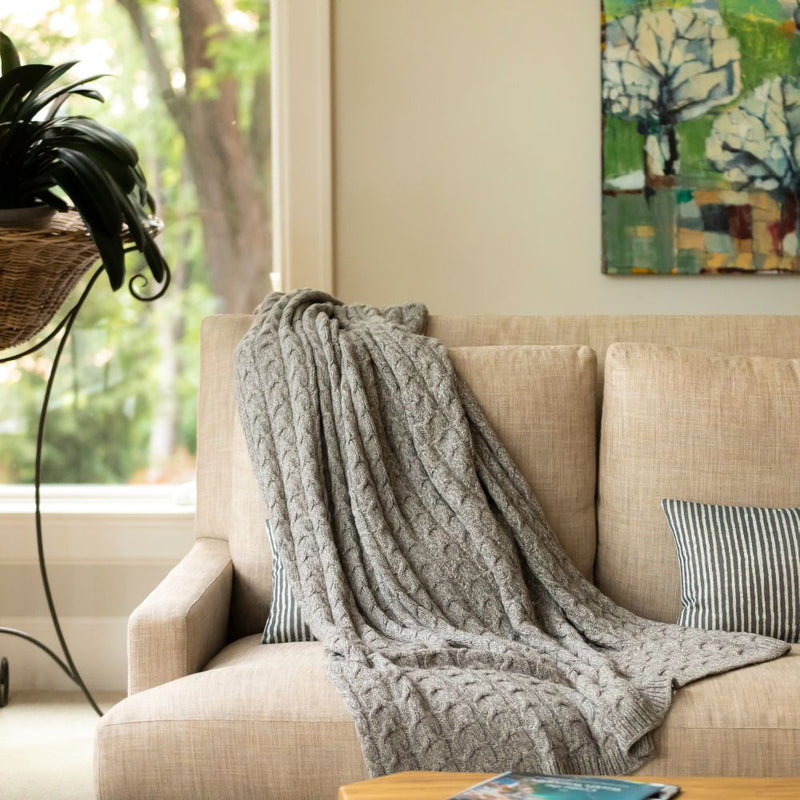 Muru Alpaca & Pima Cotton Throw — Graphite