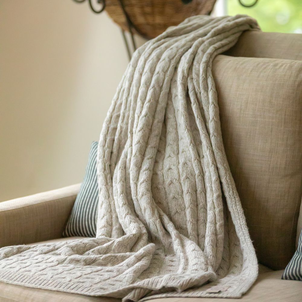 Muru Alpaca & Pima Cotton Throw — Silver Gray