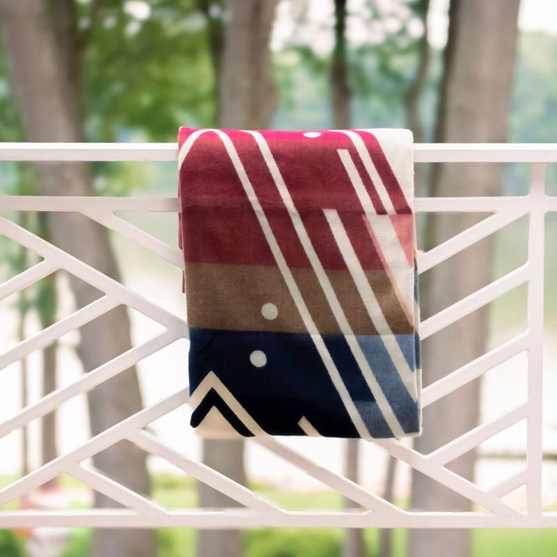 Yachana Alpaca Throw — Red & Blue Chevron
