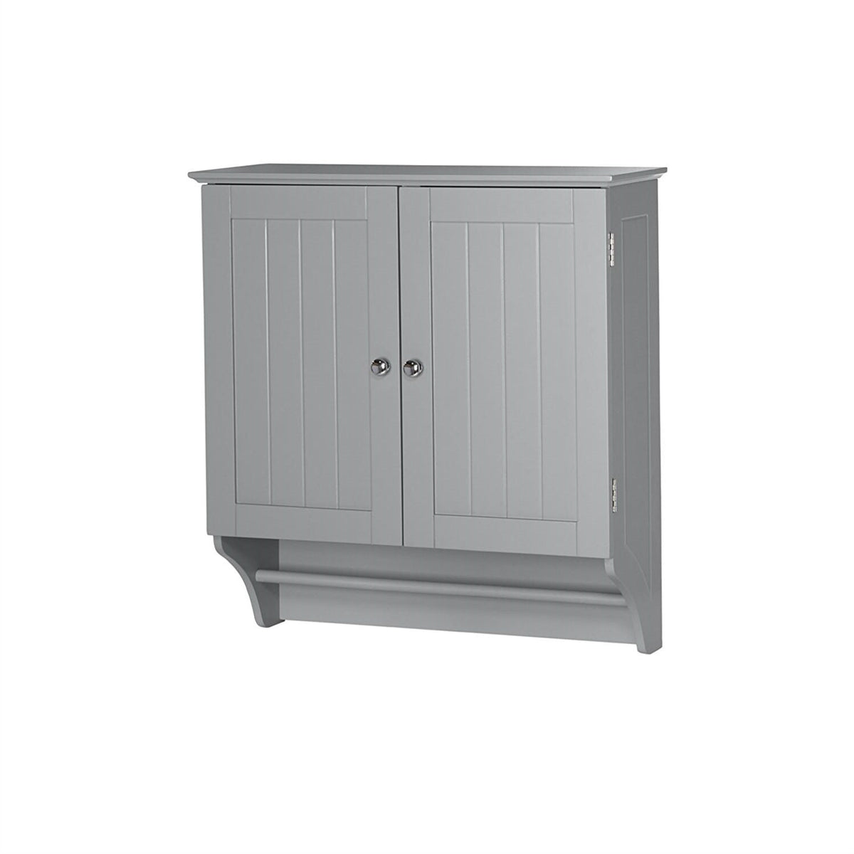Gray Beadboard Bathroom Wall Cabinet