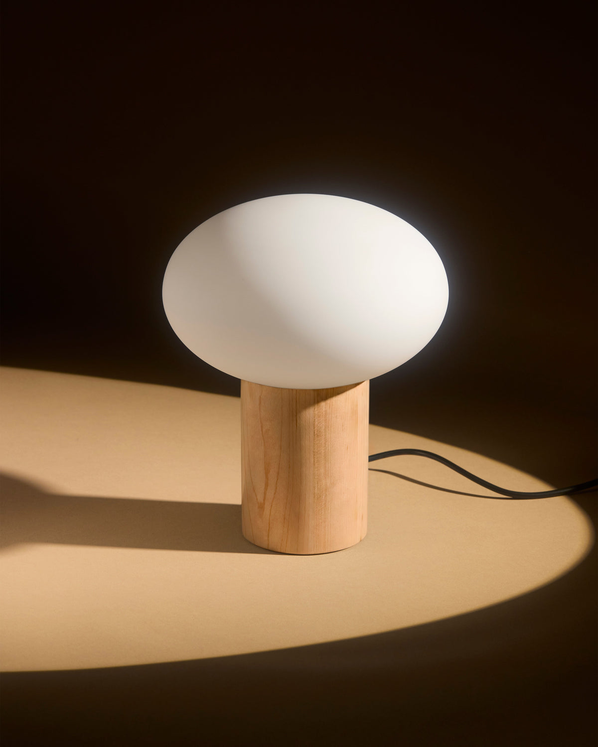 Ivy Oval Globe Table Lamp — Wood