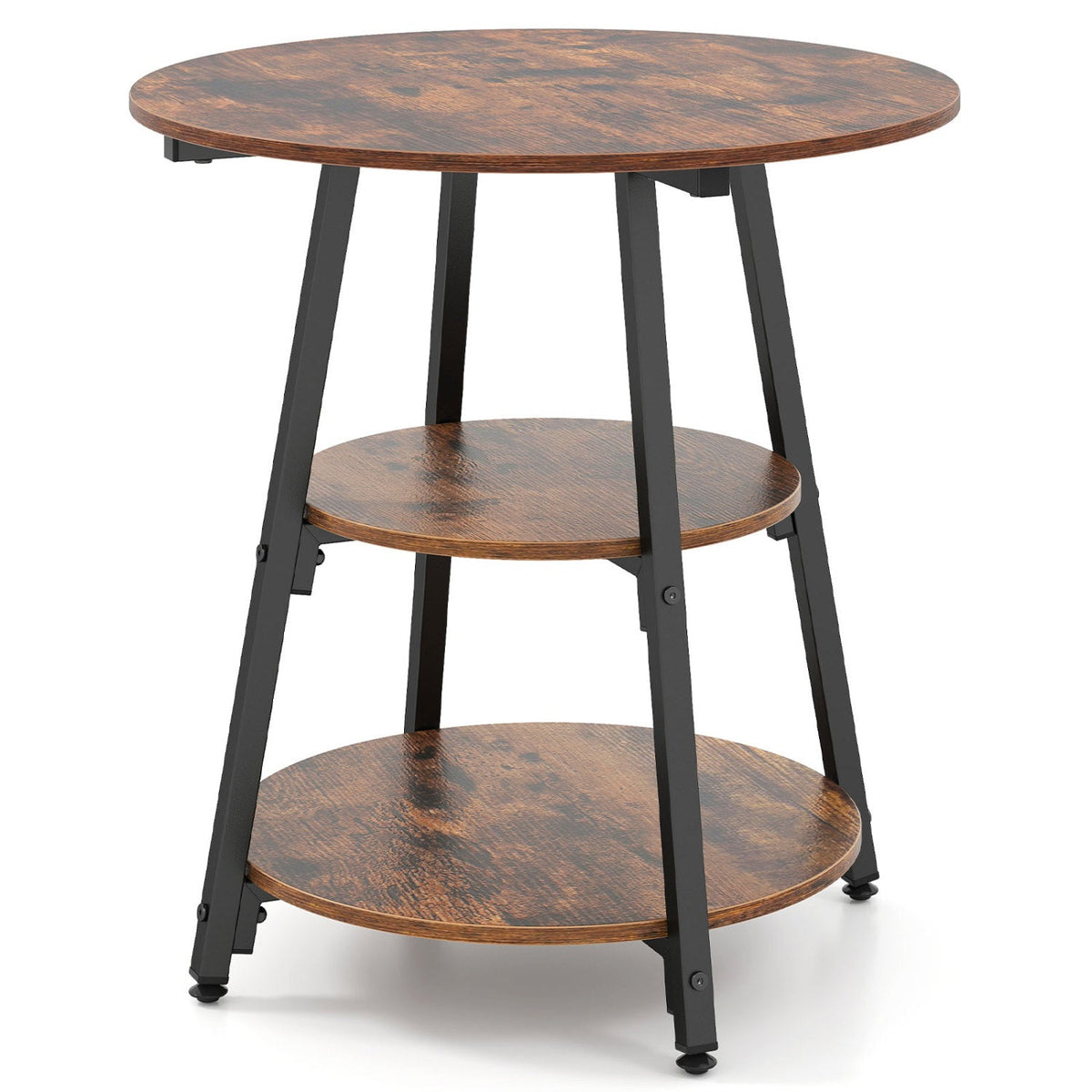 Three-Tier Industrial Side Table