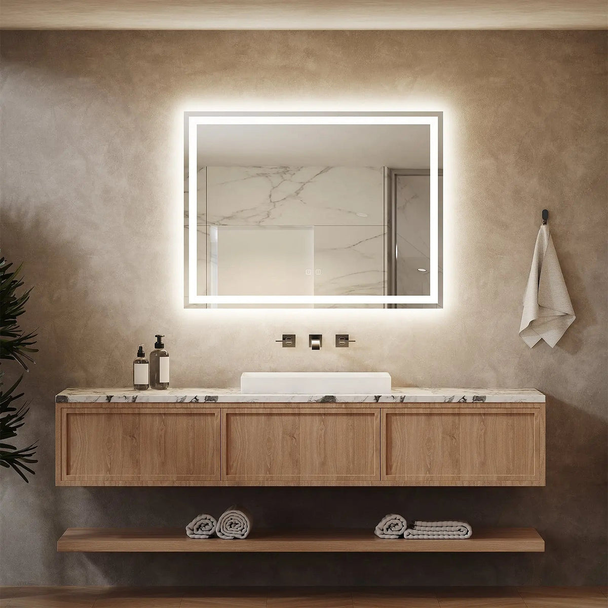 Standard Center Glow LED Mirror — 40 x 24  Inch