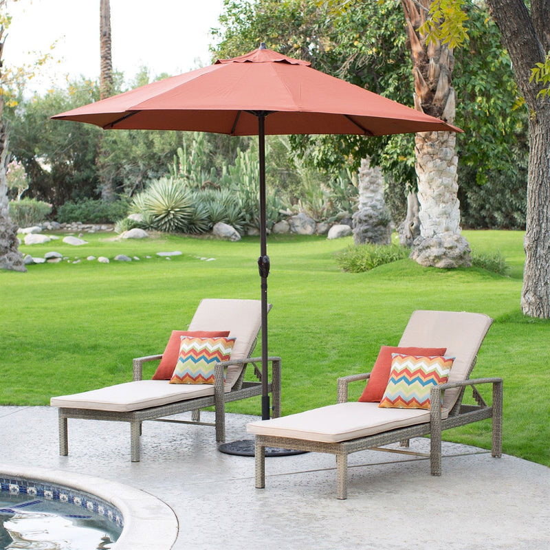 Terracotta Auto-Tilt Patio Umbrella — 9 Foot
