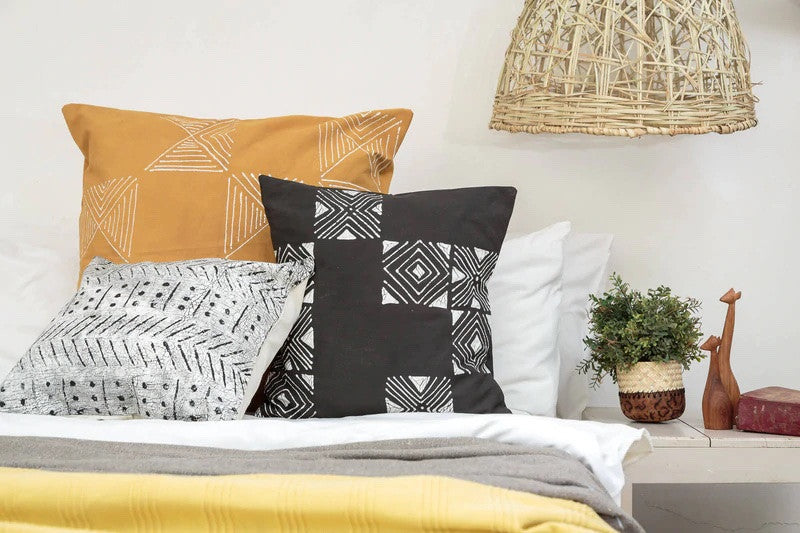 Matika Grid Pillow Cover — Black