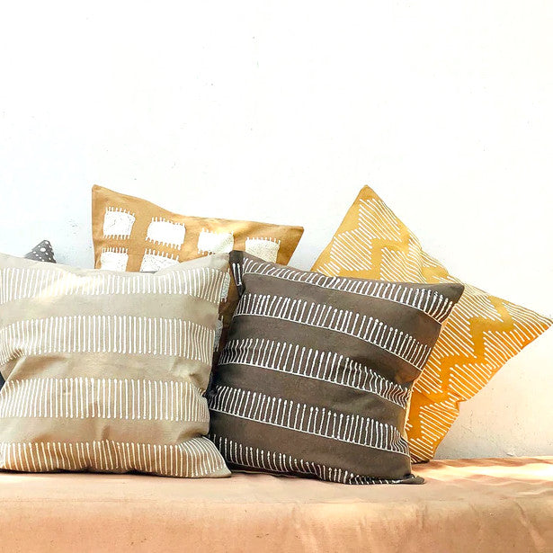 Tribal Cloth Rake Pillow Cover — Clay
