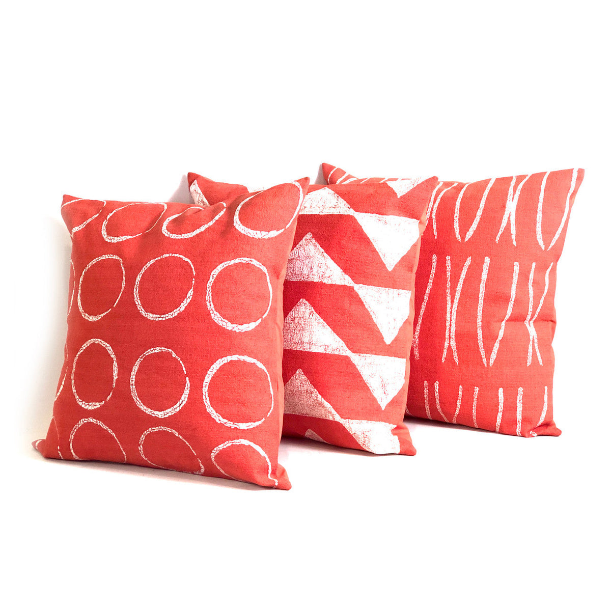 Sadza Circles Pillow Cover — Coral