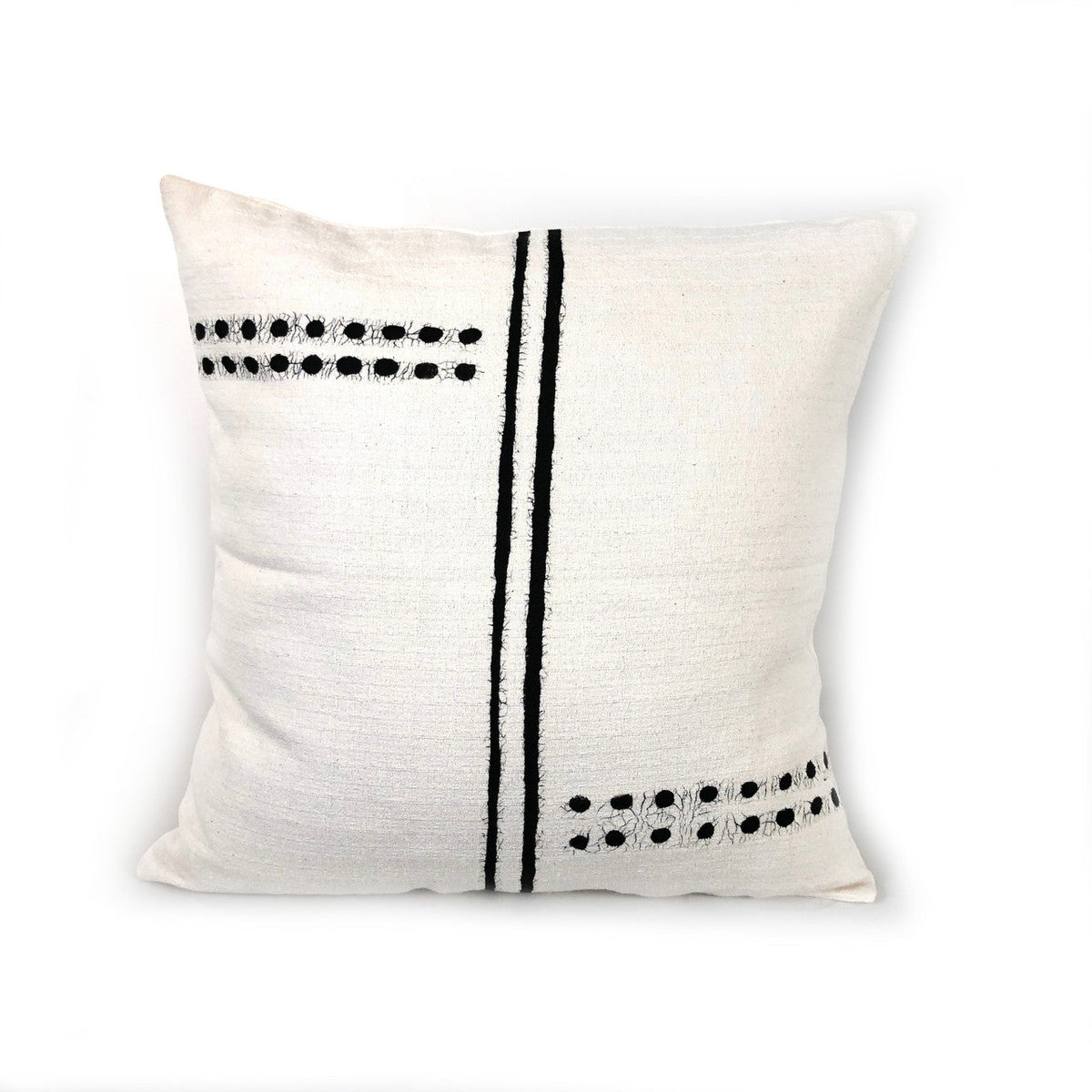 Sadza Dots & Lines Pillow Cover — White