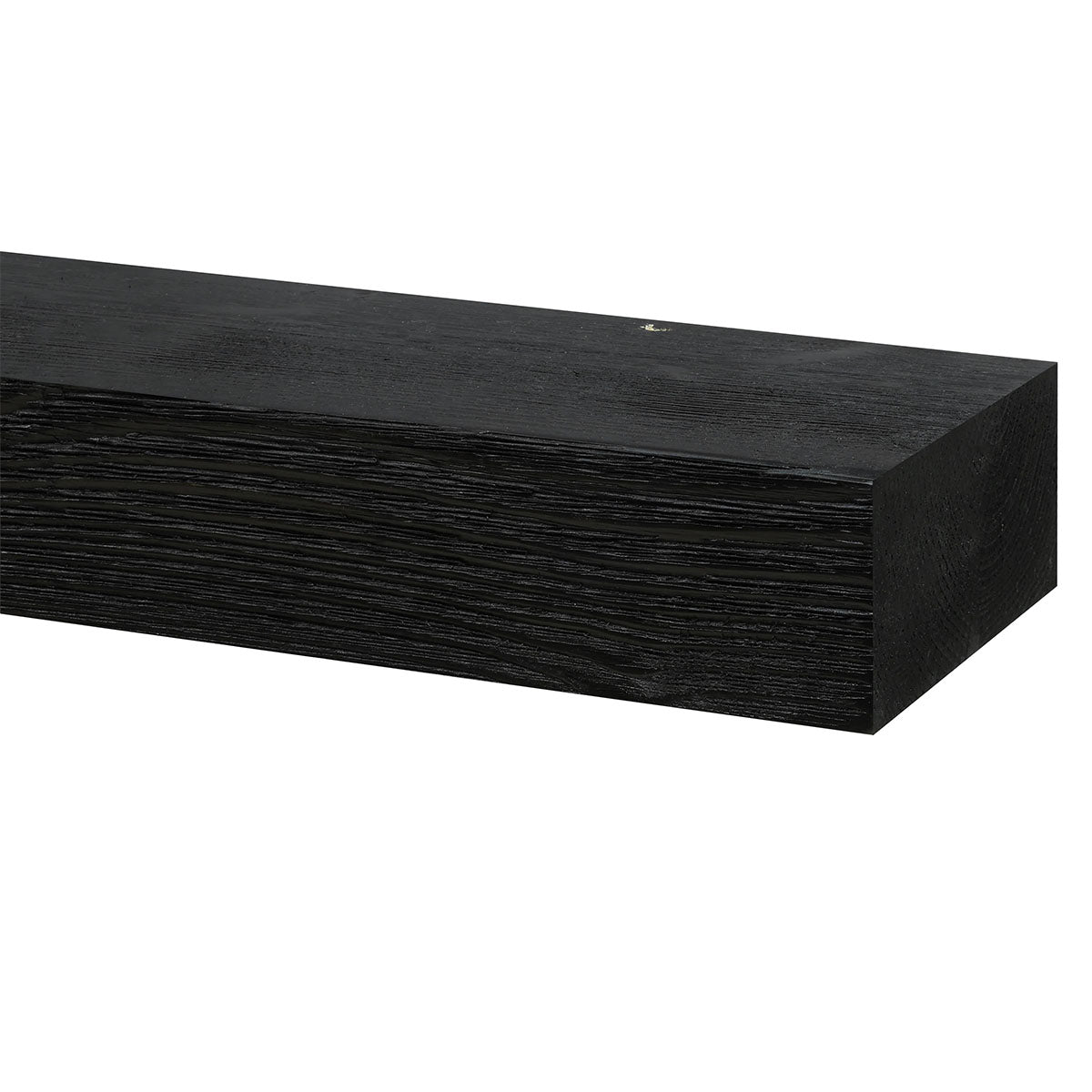 Textured Solid Wood Mantel Shelf — Midnight Black / 24"W x2.75"H x 6.75"D